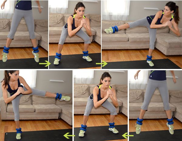 Bài tập cho bạn nữ với tạ giảm béo chân, mông và hông. Tập luyện tại nhà