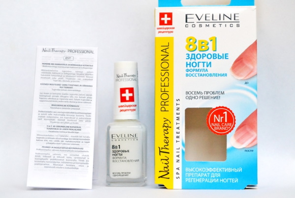 Eveline (Evelyn) 8 σε 1 υγιή νύχια. Οδηγίες για τη χρήση βερνικιού, τιμή, ανάλογα, σχόλια