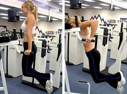 Latihan otot dada di gim untuk kanak-kanak perempuan untuk menurunkan berat badan, untuk penurunan berat badan